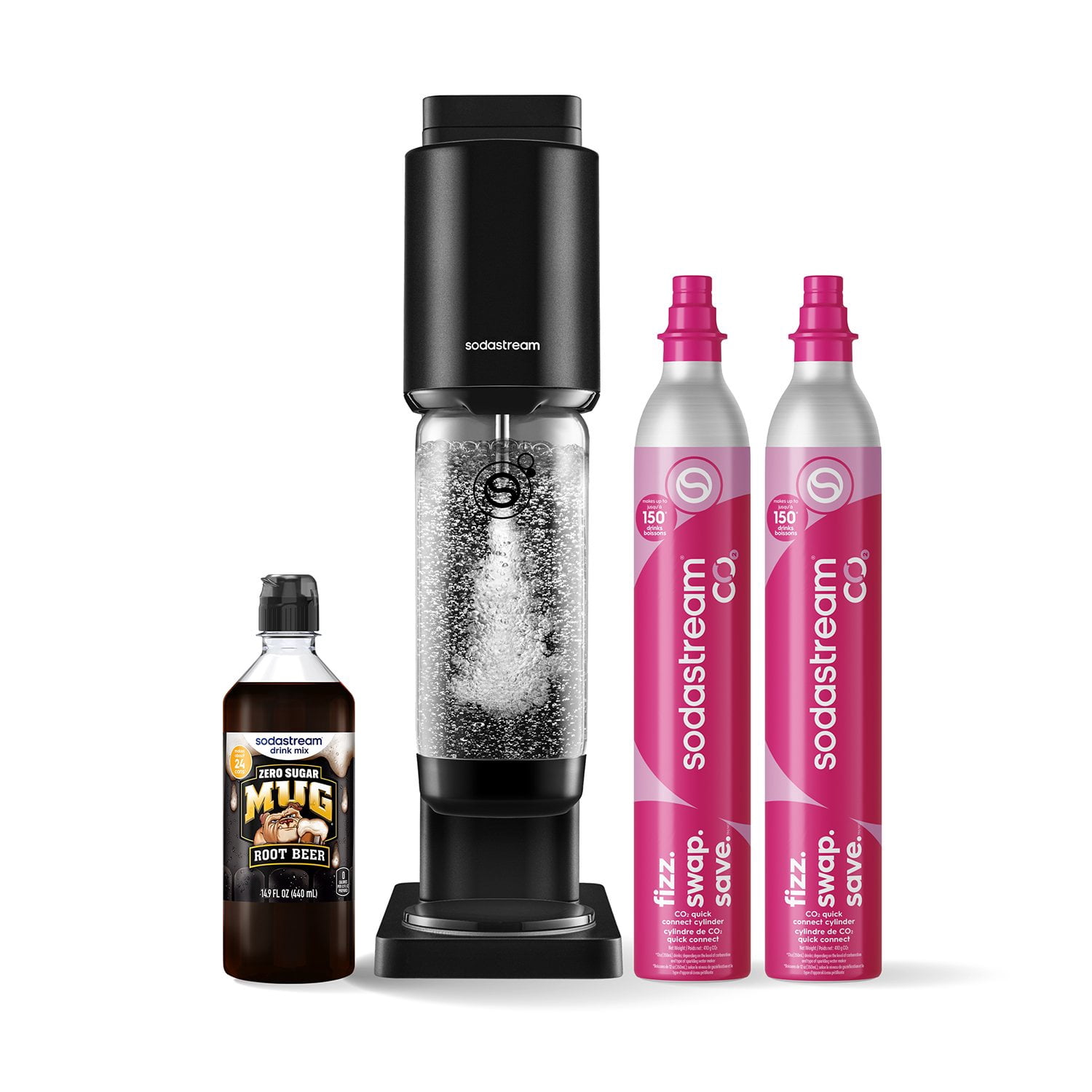 Sodastream Fresh Black Sparkling Water Machine Bundle - Samsclub.com