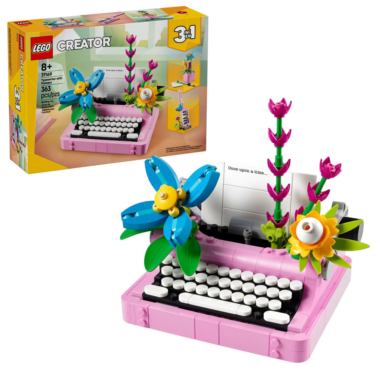 LEGO Creator 3 in 1 Typewriter with Flowers Building Toy, 363 pcs