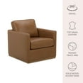 thumbnail image 3 of Cole & Rye Modern Farmhouse Leather Swivel Accent Chair, 3 of 11