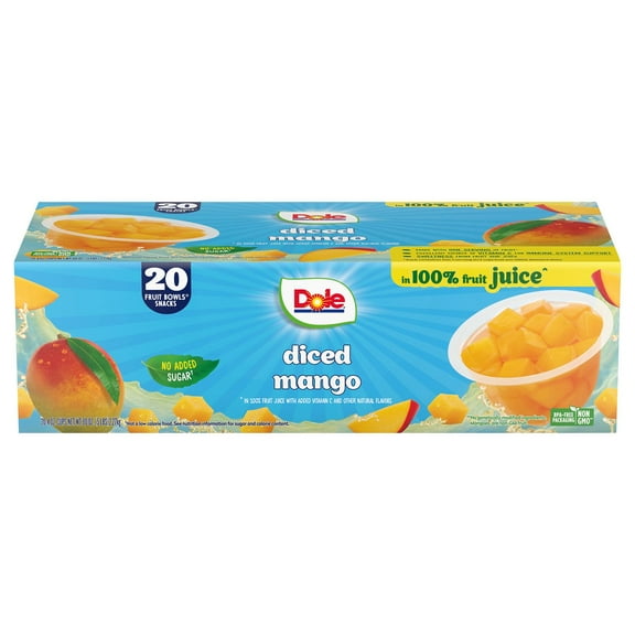 Dole Fruit Bowls Diced Mango in 100% Juice, 4 oz., 20 pk.