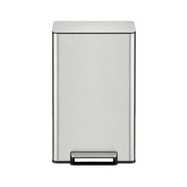 Simpli-Magic Infinity Edge 50 Liter / 13.2 Gallon Rectangular Step Trash Can, Hands-Free Soft-Close Lid, Premium Fingerprint-Resistant Finish for Kitchen and Recycling, Choose Color