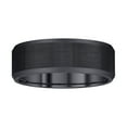 thumbnail image 1 of 8mm Black Satin Finish Mens Band in Tungsten, 1 of 6