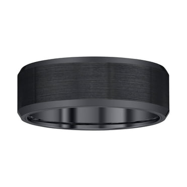 8mm Black Satin Finish Mens Band in Tungsten