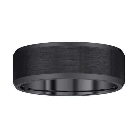 8mm Black Satin Finish Mens Band in Tungsten