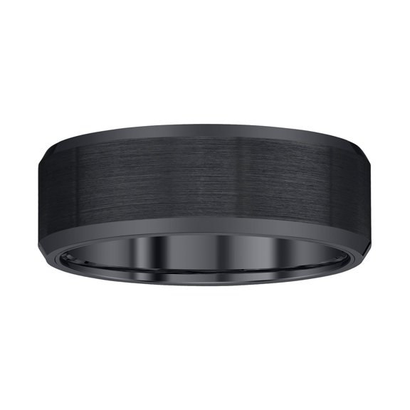 8mm Black Satin Finish Mens Band in Tungsten