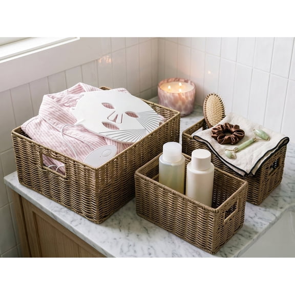 Member's Mark 3 Piece PE Rattan Storage Baskets