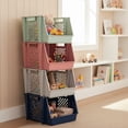 thumbnail image 2 of GreenMade InstaStack Stackable Storage Bins, 4 Pack, Assorted Colors, 2 of 12