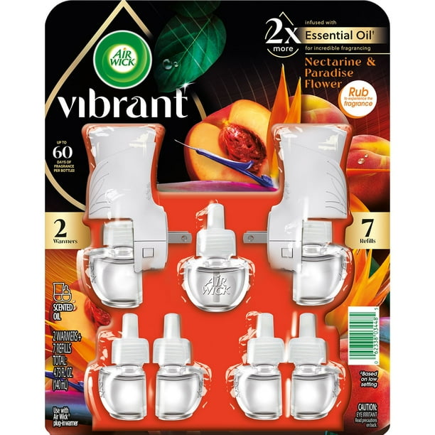Air Wick Vibrant Scented Oil, Assorted Fragrances (2 Warmers + 7