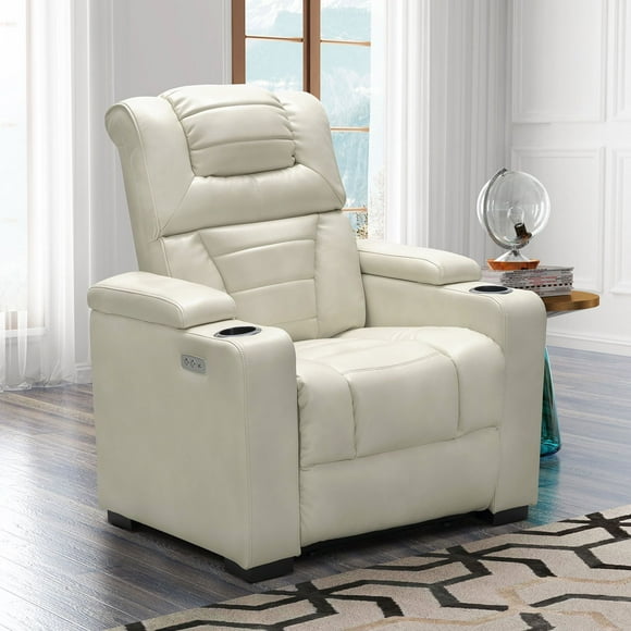 Galaxy Faux Leather Power Theater Recliner, Assorted Colors
