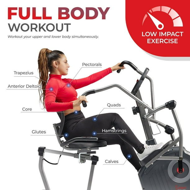 Sunny Health Fitness Elite Series Exercise Recumbent Bike