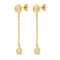 thumbnail image 4 of Diamond Cut Bezel Dangle Earrings in 14K Gold, 4 of 9