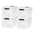 thumbnail image 1 of IRIS USA 32 Qt WeatherPro Storage Box with Gasket Seal, Clear, 4 Piece Set, 1 of 5