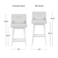 thumbnail image 4 of HH2 Home Upholstered Tapered Back Wood Adjustable Height Swivel Bar Stool, 4 of 18