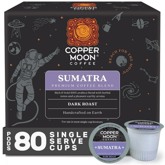 Copper Moon Coffee Dark Roast Coffee Pods, Sumatra, 80 ct.