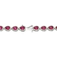 thumbnail image 4 of Pear Cut Lab Created Gemstone Halo Tennis Bracelet in Sterling Silver, 4 of 6