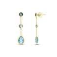 thumbnail image 3 of Round & Pear Cut Multi-Gemstone Earrings in 14K Gold, 3 of 5
