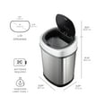 thumbnail image 3 of Nine Stars Sensor Trash Cans, Stainless Steel  13.2 gal./3.2 gal., 3 of 6