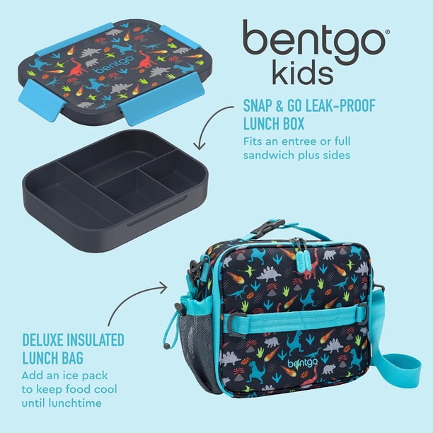 Bentgo 2-Piece Kids Snap & Go Lunch Set: Leak-Proof Lunch Box