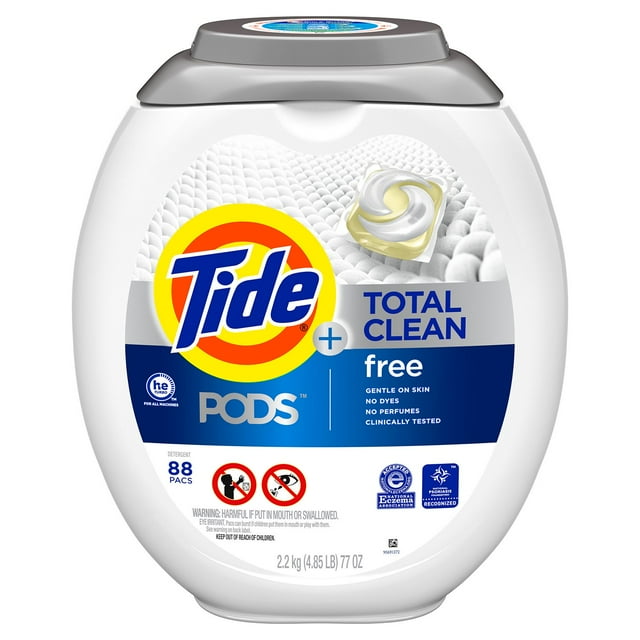 Tide PODS Total Clean Free Liquid Laundry Detergent Pacs For Sensitive Skin, 88 ct.