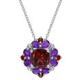 thumbnail image 1 of Garnet and African-Amethyst Cocktail Pendant in Sterling Silver, 1 of 6