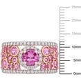 thumbnail image 3 of Pink Sapphire & 0.45 CT. T.W. Diamond Band in 14K Gold, 3 of 7