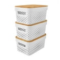 thumbnail image 1 of Member's Mark Multipurpose Vented Storage Bins with Bamboo Lids, Set of 3 (White), 1 of 3