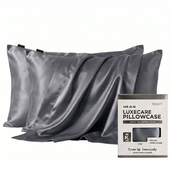 NIGHT Luxe Care 2-Pack 600 Thread Count 100% Silk Pillowcases