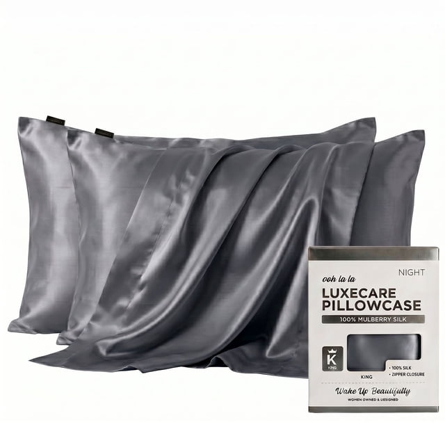 NIGHT Luxe Care 2-Pack 600 Thread Count 100% Silk Pillowcases
