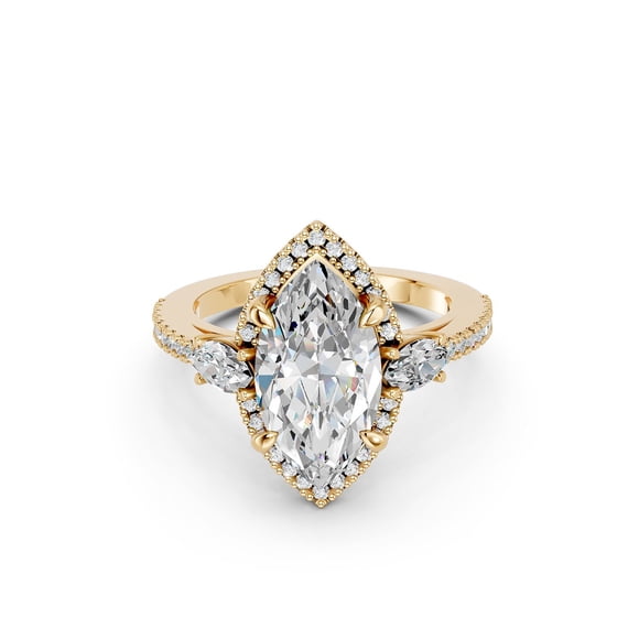3.75 CT.T.W. Lab Created Marquise Diamond Ring in 18K Gold