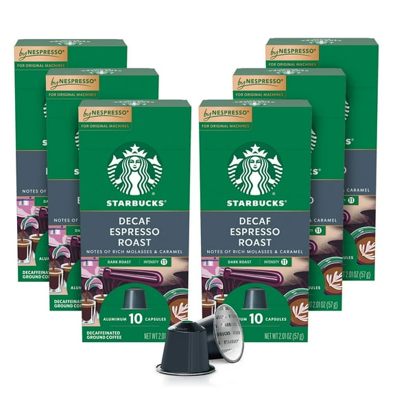 Starbucks by Nespresso Decaf Espresso Coffee Pods, Dark Roast, 60 ct.