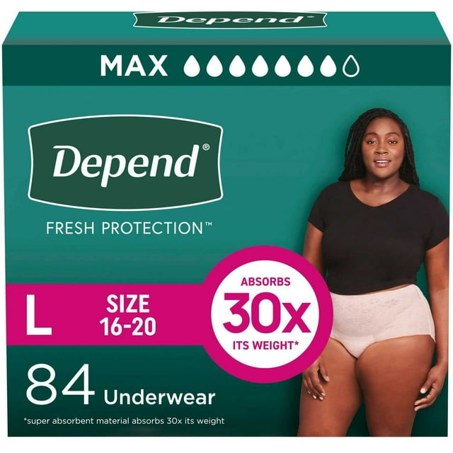 Depend Fresh Protection Incontinence Underwear for Women, Choose Size