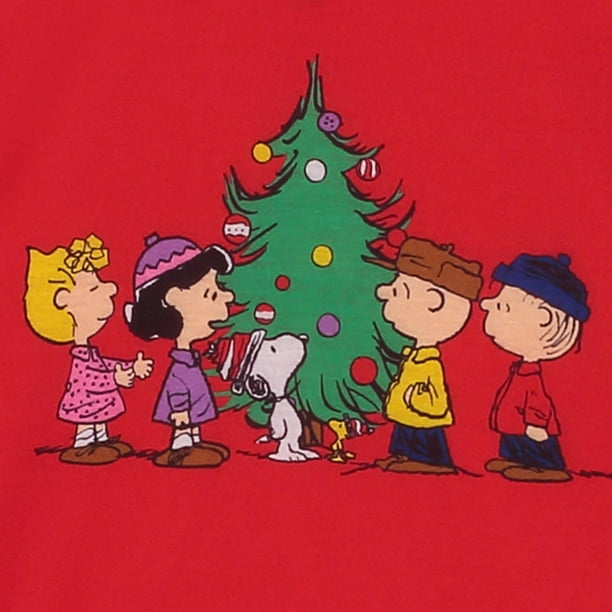 INTIMO Peanuts Family Christmas Pajama Set - Snoopy Santa "Love" Design, 100% Cotton, Matching Holiday PJs
