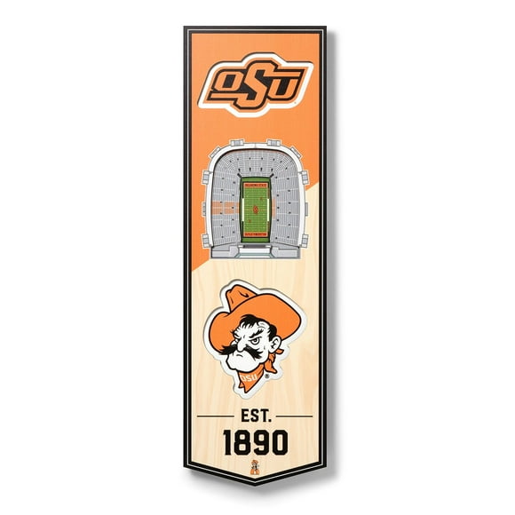 YouTheFan Oklahoma State Cowboys 6"x19" 3D Stadium View Banner