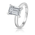 thumbnail image 2 of Lab Created Emerald Cut Solitaire Diamond Ring in 18K Gold, 2 of 7