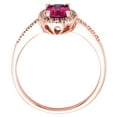 thumbnail image 4 of Oval Cut Gemstone and 0.15 CT. T.W. Halo Diamond Ring in 14K Gold, 4 of 6