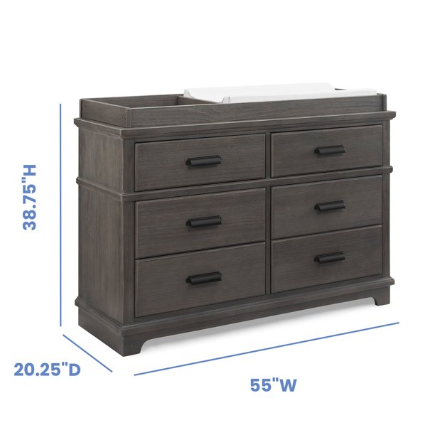 simmons monterey dresser rustic grey Simmonds Kids, Asher 6 Drawer with Changing Top and Interlocking Drawers Costumes: Men's Costumes