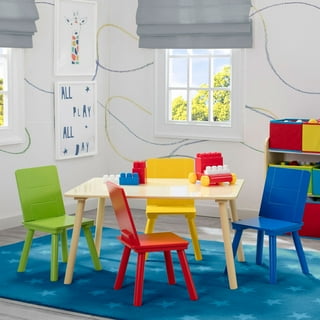 Delta Children Kids' Table and Chair Set (4 Chairs Included), Assorted Colors