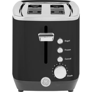 GE 2-Slice Stainless Steel Toaster with Extra-Wide Slots, 7 Shade Settings & Removable Crumb Tray