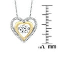 thumbnail image 5 of Round Cut Lab Created White Sapphire & Diamond Heart Dancing Pendant Necklace in 14K Gold & Sterling Silver, 5 of 7