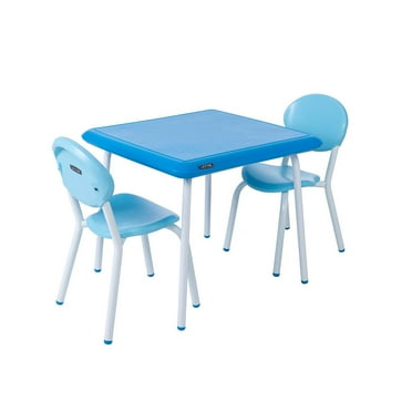 Lifetime 24-Inch Square Kid's Table and Chairs Set, Blue