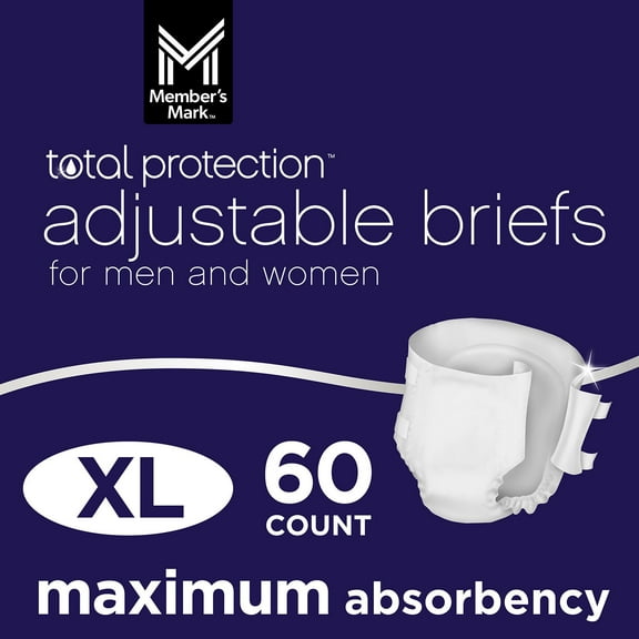 Member's Mark Total Protection Unisex Briefs, Choose Size