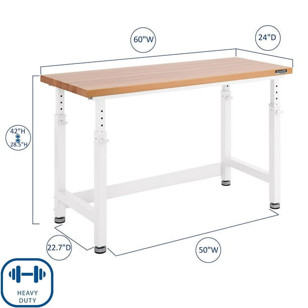 Seville Classics UltraHD Height Adjustable Workbench, 60
