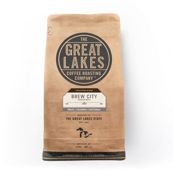 Great Lakes Medium Roast Whole Bean Coffee, Brew City Blend, 32 oz.