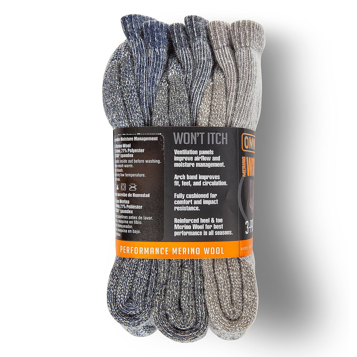 Omniwool 3-Pack Wool Tech Hiking Sock - Samsclub.com