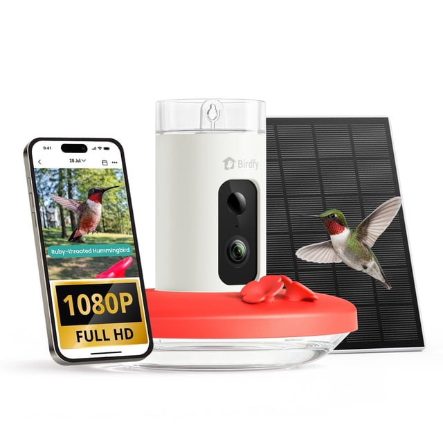 Birdfy Solar Powered Smart Hummingbird Feeder w/ AI Recognition