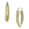 thumbnail image 1 of Double Oval Braided Hoop Earrings in 14K Gold, 1 of 4