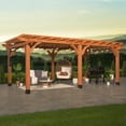 thumbnail image 1 of Backyard Discovery Beaumont Cedar Pergola with Trellis Roof and PowerPort, Choose Size, 1 of 13