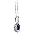 thumbnail image 2 of Oval Cut Genuine Gemstone & 0.11 CT. T.W. Diamond Halo Pendant Necklace in 14K Gold, 2 of 6