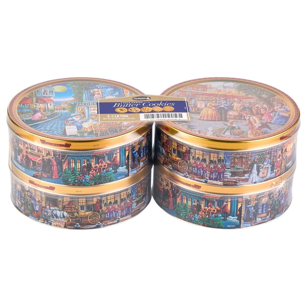 Jacobsens Original Premium Danish Butter Cookie Tin, 1lb., 4 pk