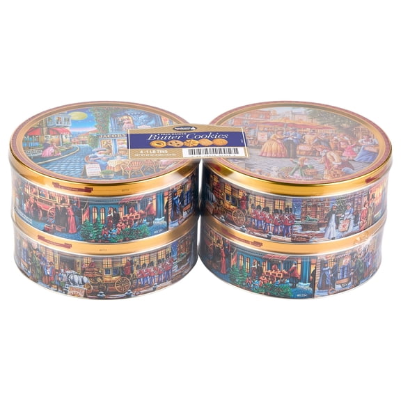 Jacobsens Original Premium Danish Butter Cookie Tin, 1lb., 4 pk.